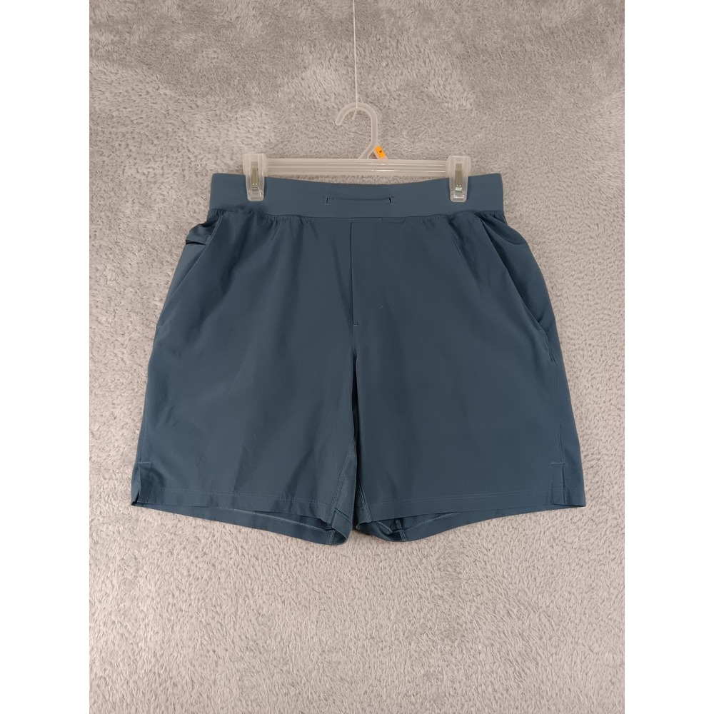 Lululemon T.H.E. Short 7" Linerless Men Size M Blue Stretch Polyester LM7AKSS